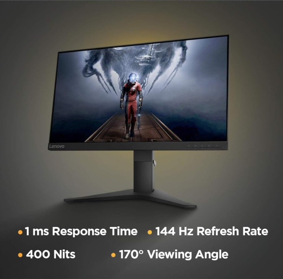 Lenovo 25 TN Panel Gaming Monitor G25 10 AMD Free Sync 1MS 144 Hz
