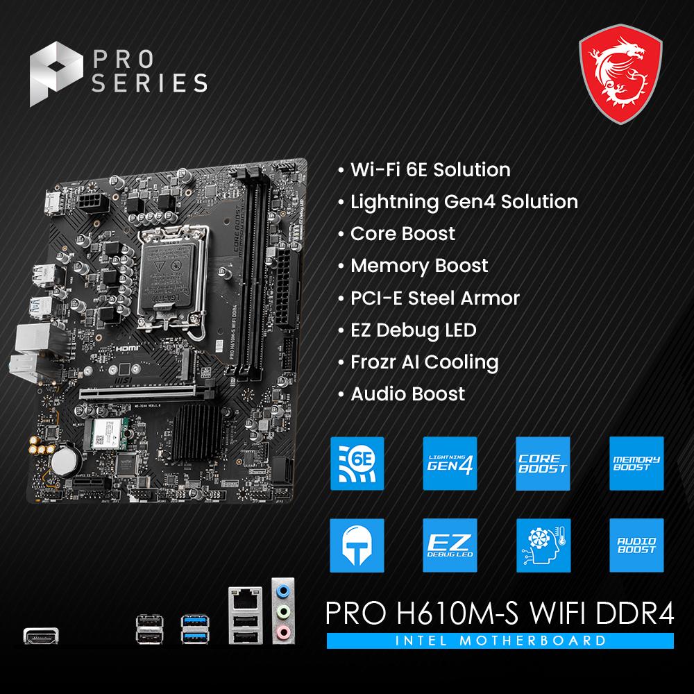 MSI PRO H610M-S WIFI MOTHERBOARD